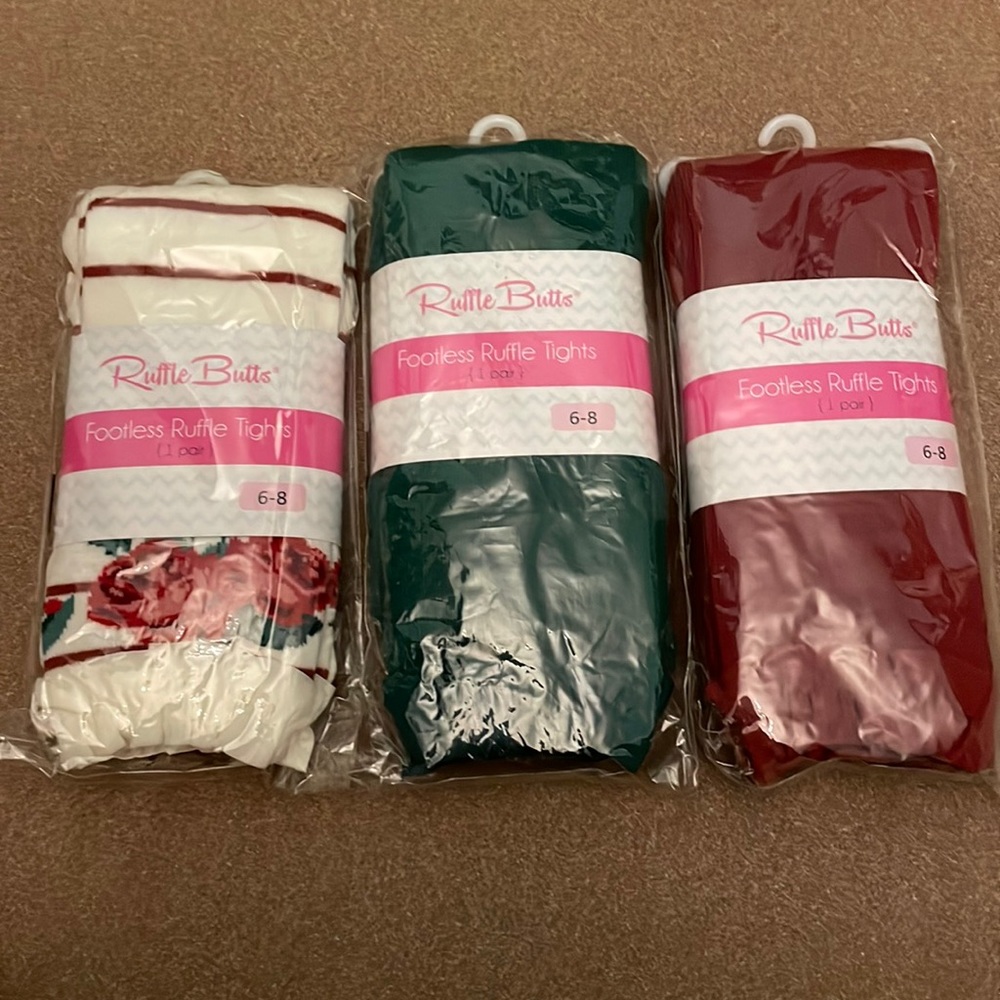 Ruffle Butt Footless Tights, size 6-8